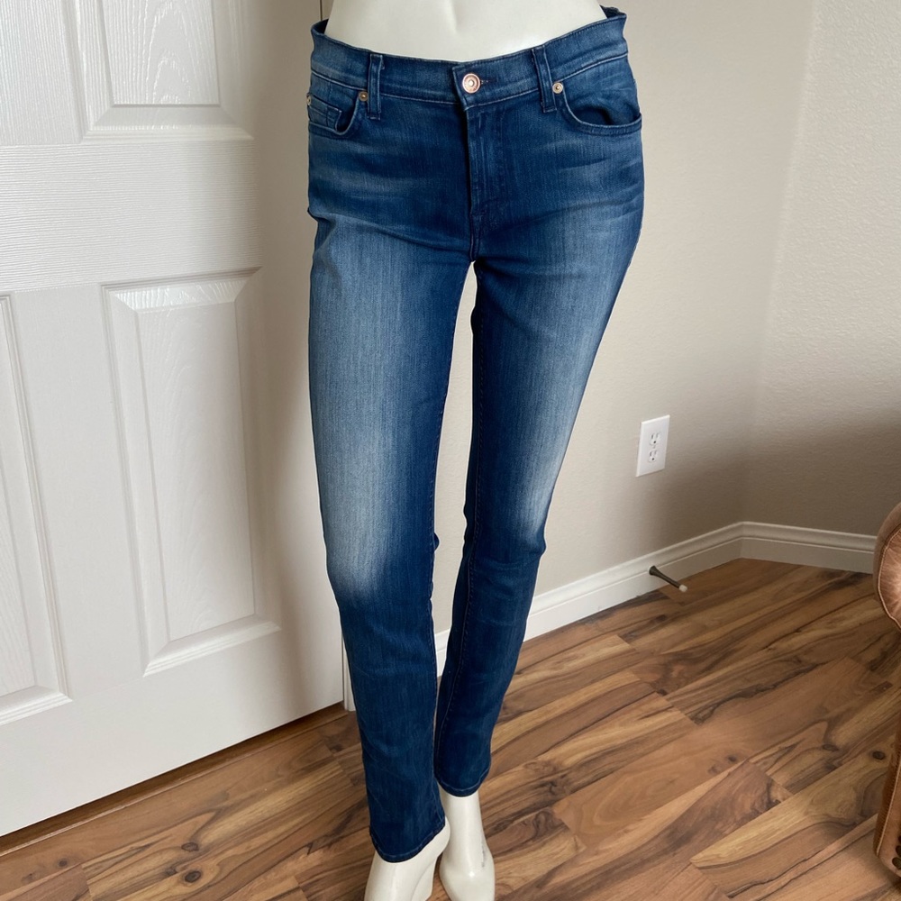7 for all Mankind Mid Rise Roxanne Skinny Jeans Size 28.
